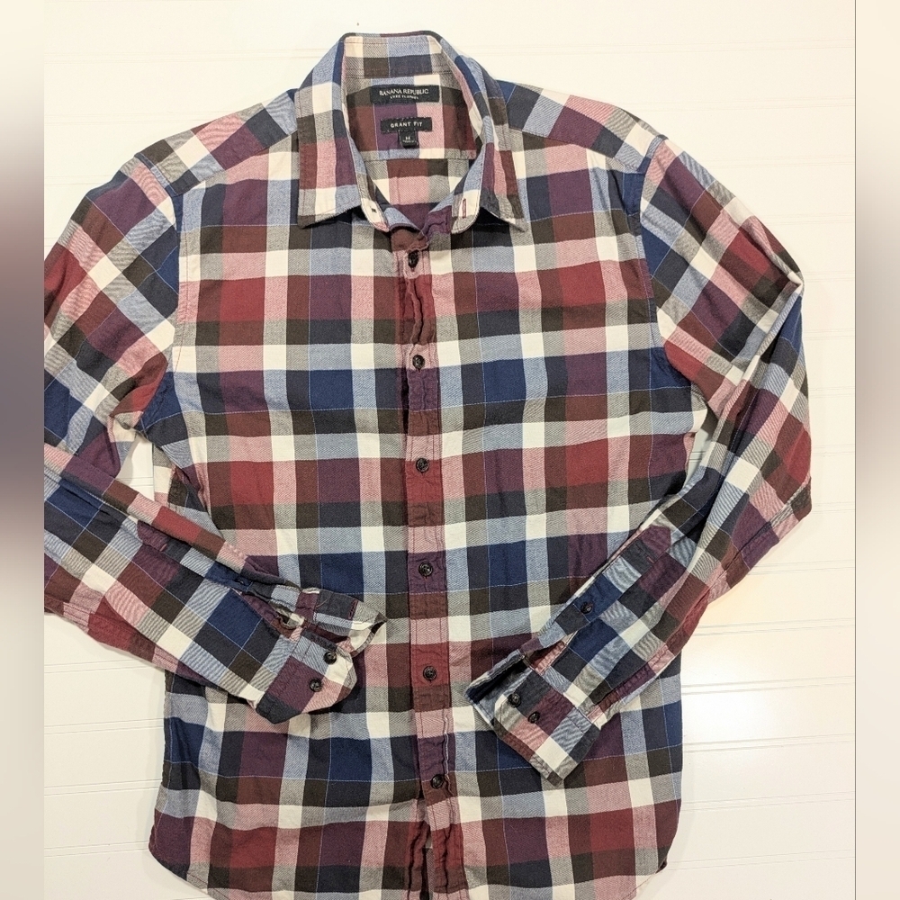 Banana Republic Cotton Grant Fit Plaid Flannel Shirt